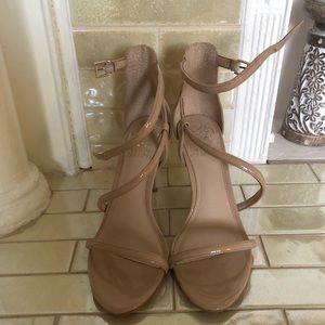 Vince Camuto nude strappy heels
